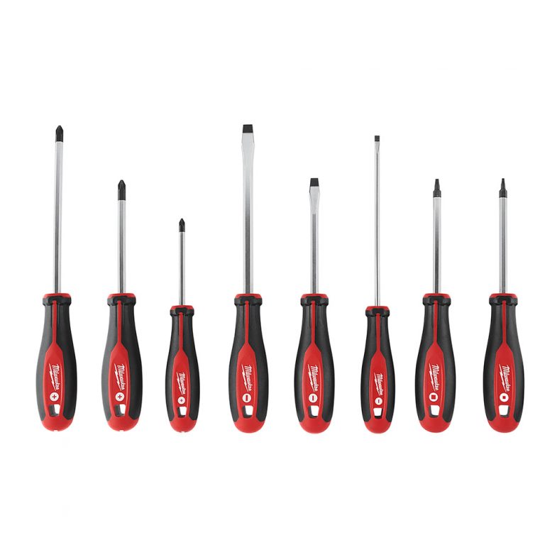 MILWAUKEE SCREWDRIVER SET 8 PC Kit w/ Phillips, Slotted, and Square