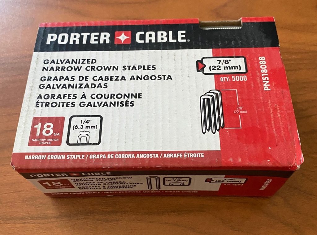 PORTER CABLE Staples 18GA 1/4" Narrow Crown x 7/8" Galv 5000/bx