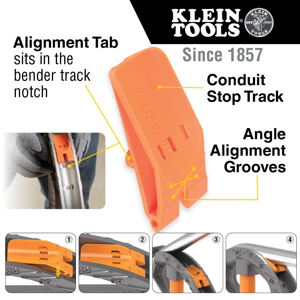 KLEIN Iron Conduit Bender Full Assembly, 1/2-Inch EMT with Angle