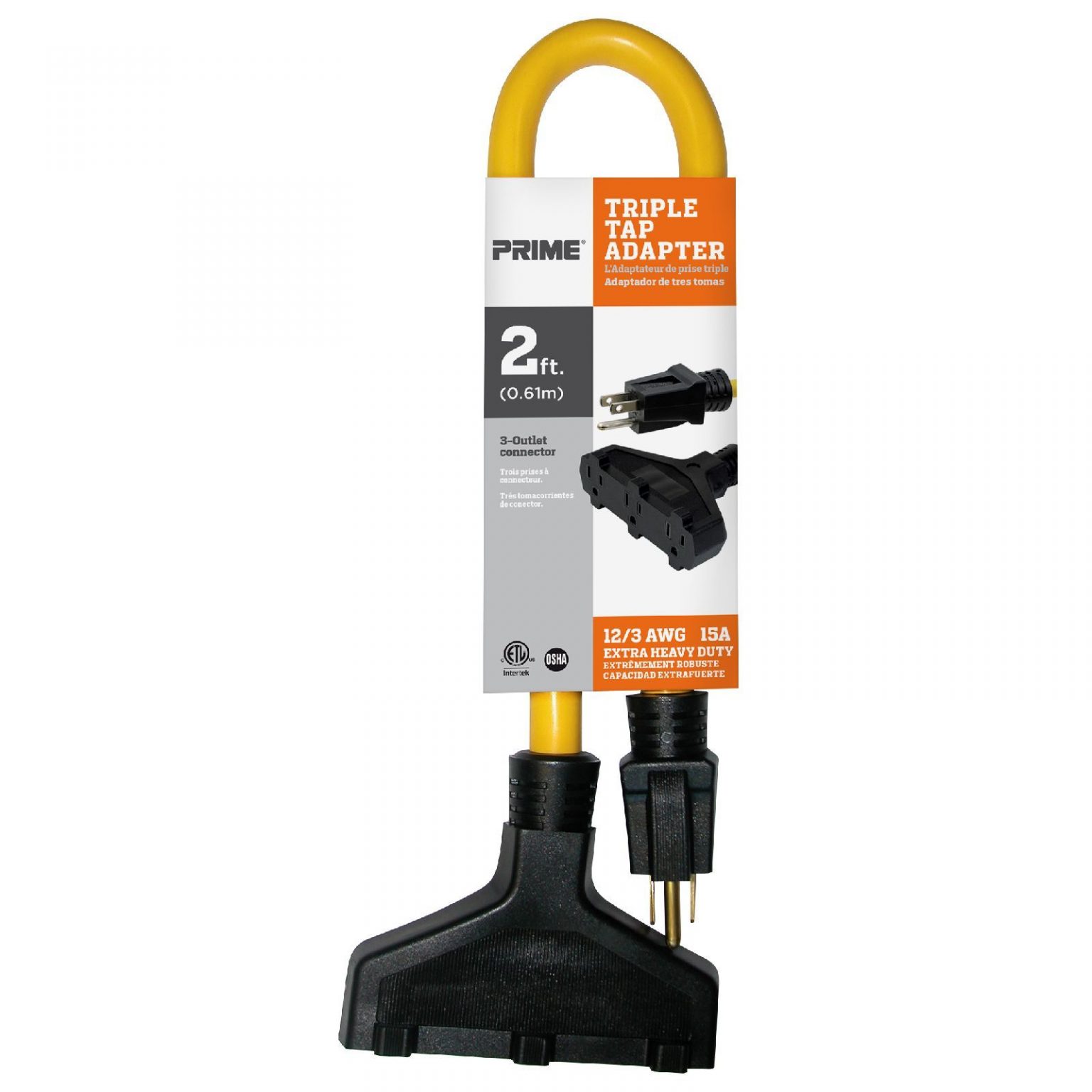 PRIME Triple Tap Adapter 2 Ft Contractor Cave Tools