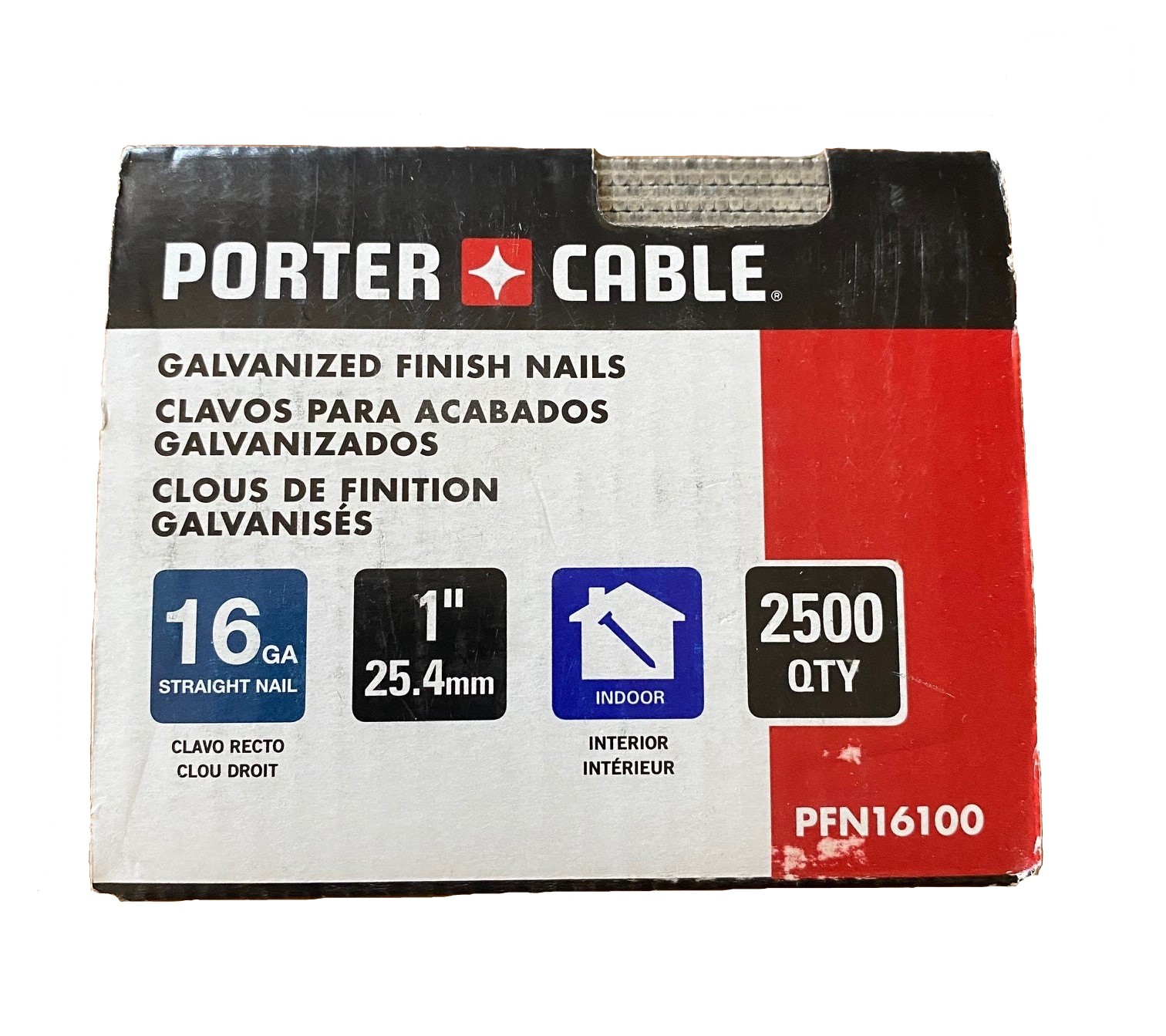 PORTERCABLE® 16GA x 1" Finish Nails Galv. 2,500 / bx Contractor Cave