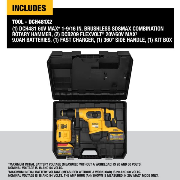 DEWALT 60V MAX* 1-9/16 in. Brushless SDS MAX Combination Rotary