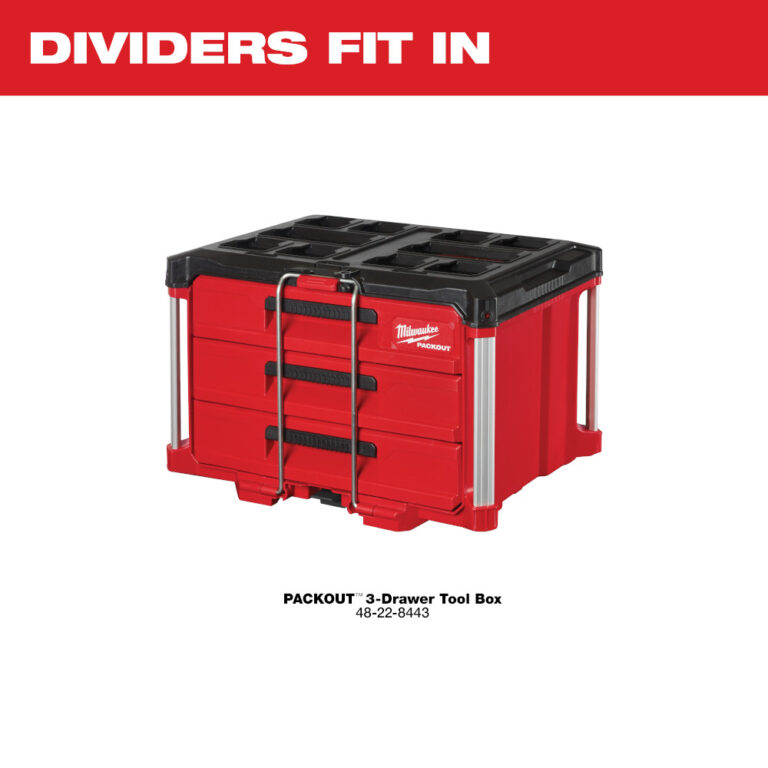 MILWAUKEE® Drawer Dividers for PACKOUT™ 3-Drawer Tool Box - Contractor ...