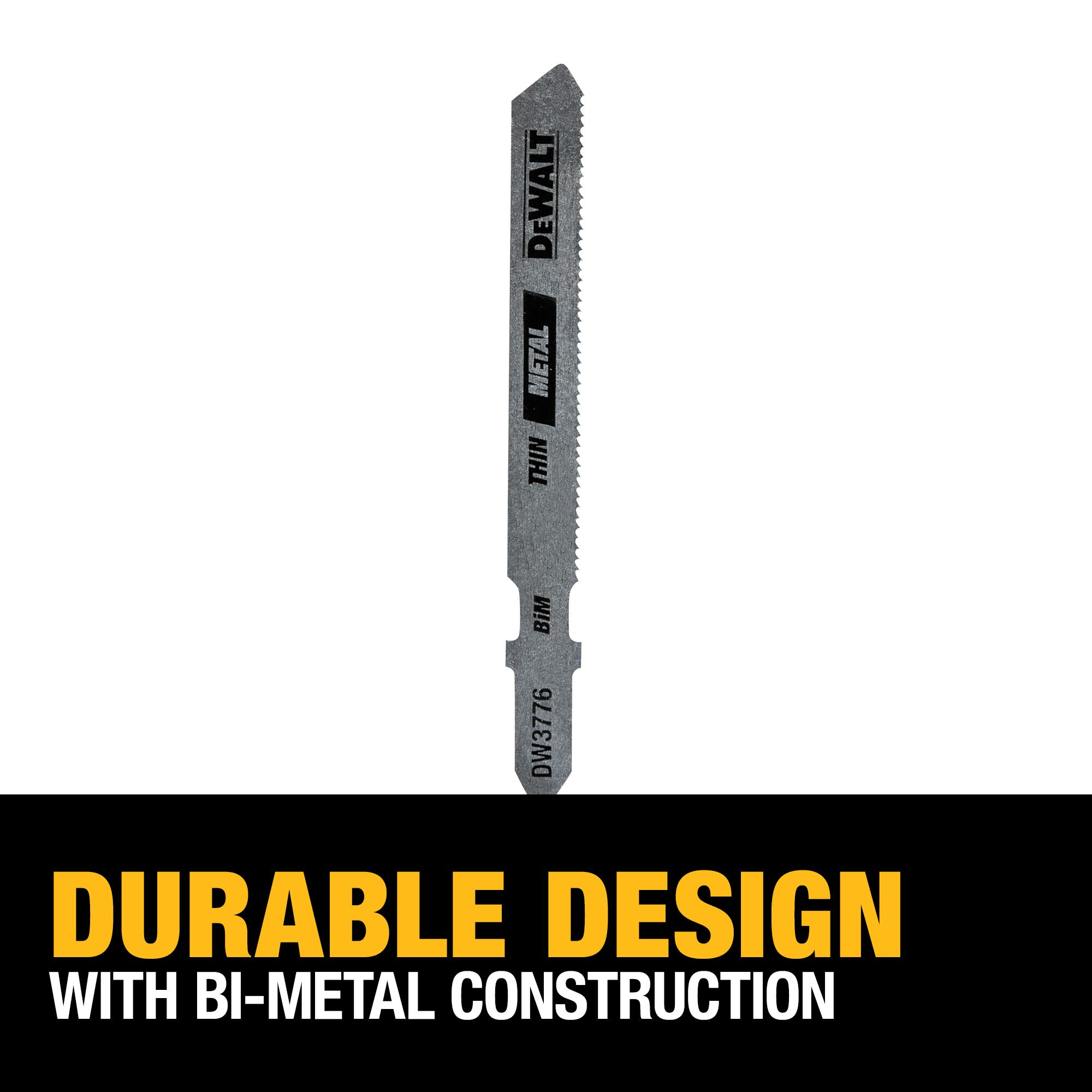 DEWALT® Jig Saw Blades 3" Thin Metal Cutting 5pk Contractor Cave Tools