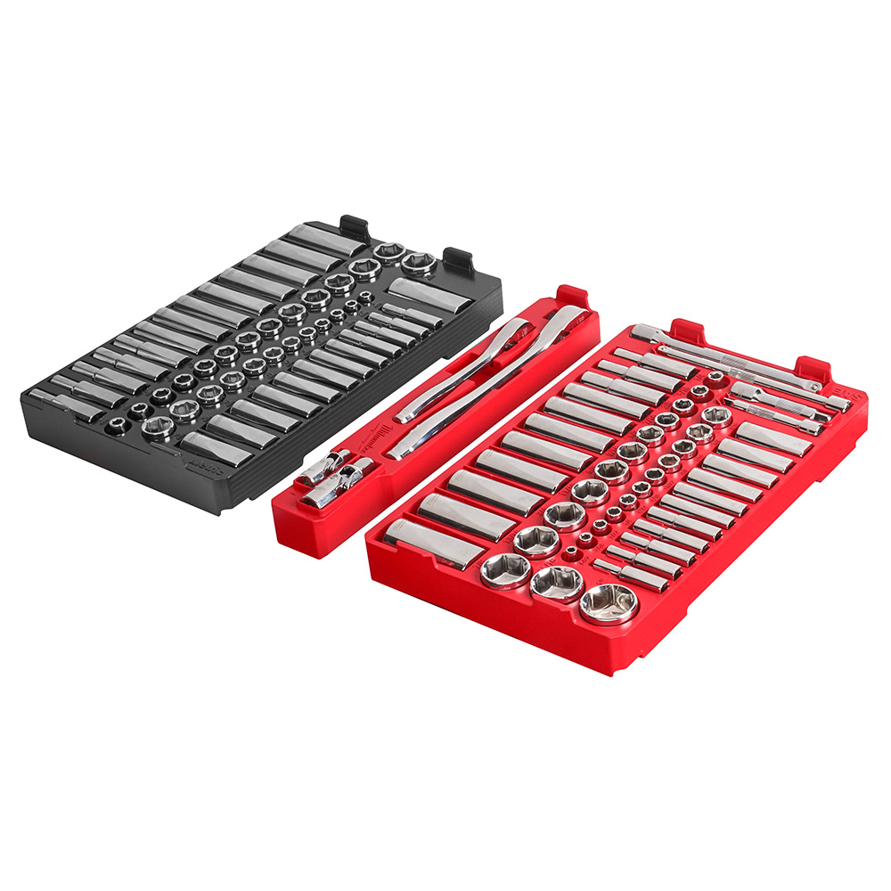Socket Set Compatible Pack Out MILWAUKEE® PACKOUT™ 106 pc Socket Set 3/8
