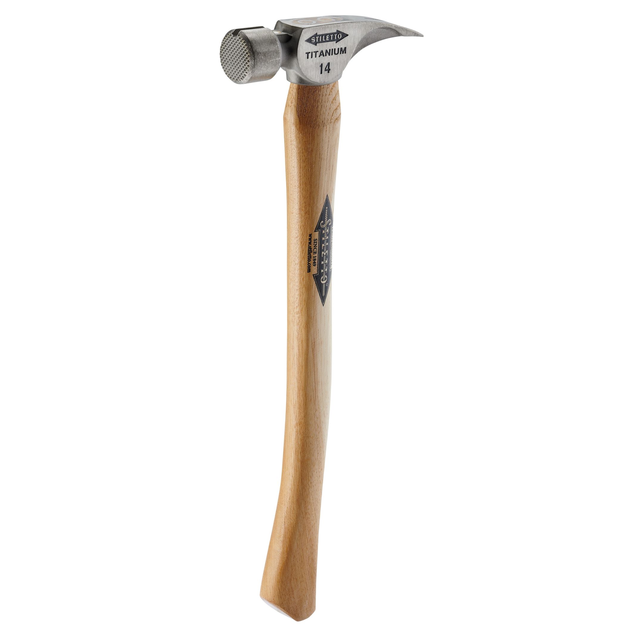 Stiletto Ti-Bone Mini Titanium Framing Hammer with Replaceable Steel Face —  14-Oz., Milled Face, Curved Handle, Model# TBM14RMC