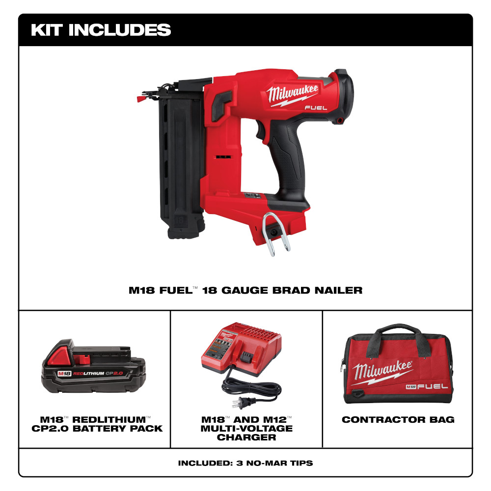 Milwaukee 18g finish deals nailer