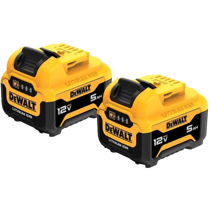 DEWALT 12V MAX 5.0Ah Lithium Ion Batteries 2 Pack Contractor