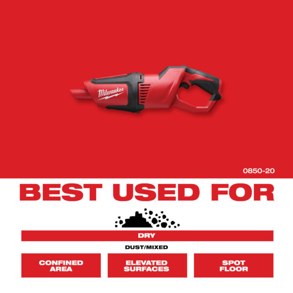 MILWAUKEE M12™ Compact Vacuum (Tool Only) 6