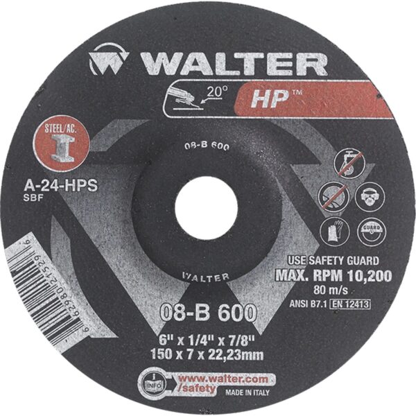 WALTER 6&quot; x 1/4&quot; x 7/8&quot; HP™ Grinding Wheel 1