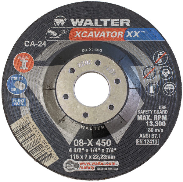 WALTER 4-1/2'' X 1/4'' XCAVATOR XX™ Ceramic Grinding Wheel 1