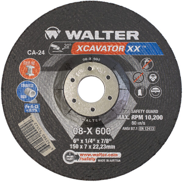 WALTER 6&#039;&#039; X 1/4&#039;&#039; XCAVATOR XX™ Ceramic Grinding Wheel 1