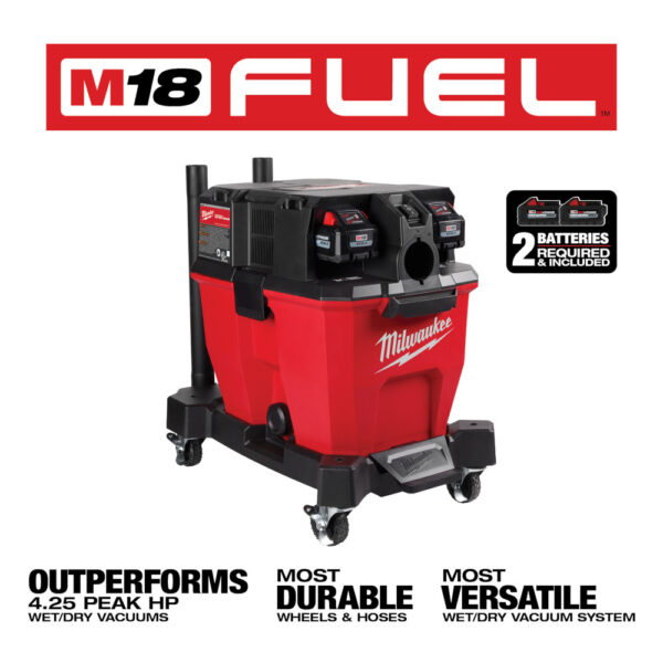 MILWAUKEE® M18 FUEL™ 9 Gallon Dual-Battery Wet/Dry Vacuum Kit 4