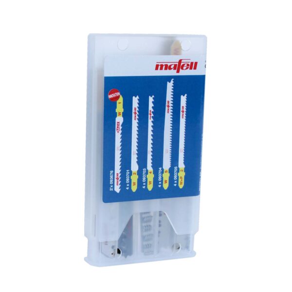 MAFELL Jigsaw Blade Assorted Set in a blue and white case