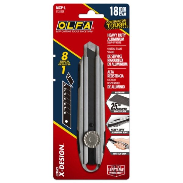 OLFA 18mm MXP-L Die-Cast Aluminum Handle Ratchet Knife 4