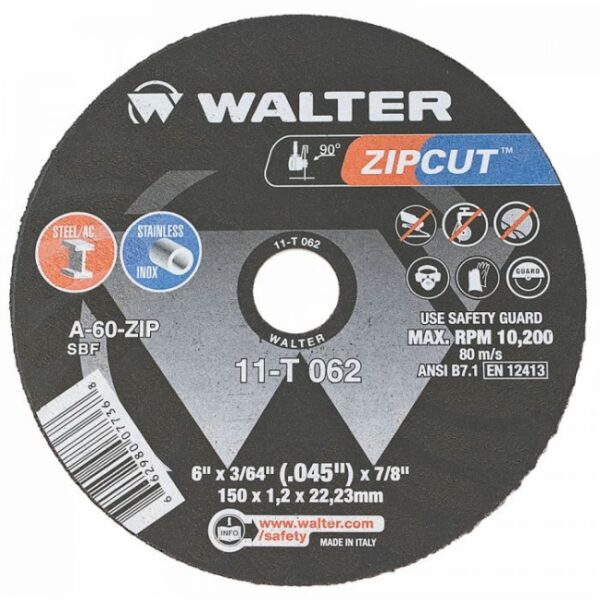 WALTER ZIPCUT™ 6&quot; x 3/64&quot; Cut-Off Wheel 1