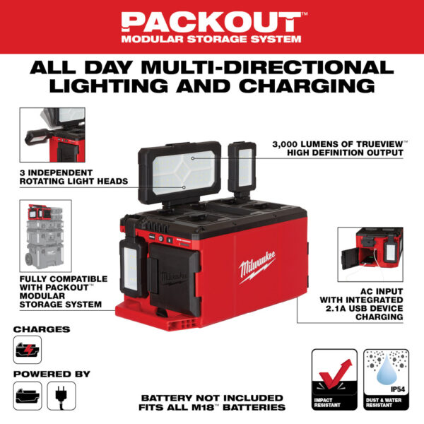 MILWAUKEE M18™ PACKOUT™ Light/Charger 7