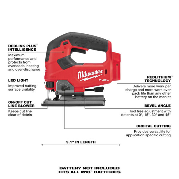 MILWAUKEE® M18 FUEL™ D-Handle Jig Saw (Tool Only) 3