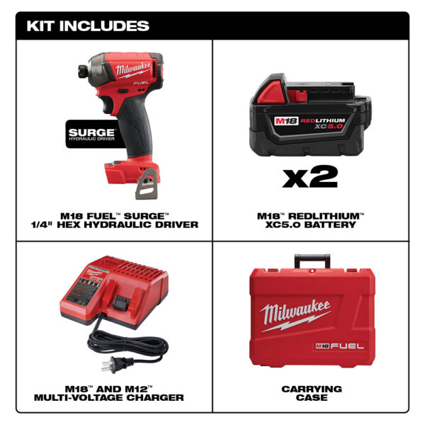 MILWAUKEE M18 FUEL™ SURGE™ 1/4&quot; Hex Hydraulic Driver Kit 4