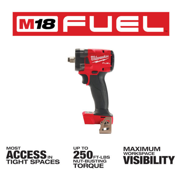 MILWAUKEE® M18 FUEL™ 1/2&quot; Compact Impact Wrench w/ Friction Ring (Tool Only) 5
