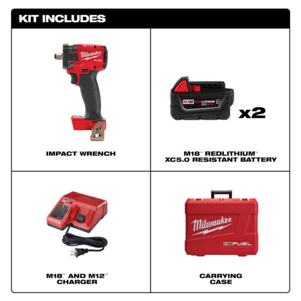 MILWAUKEE M18 FUEL™ 1/2 &quot; Compact Impact Wrench w/ Friction Ring Kit 4