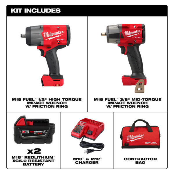 MILWAUKEE M18 FUEL™ 1/2" HTIW & 3/8" MTIW Automotive Combo Kit 2