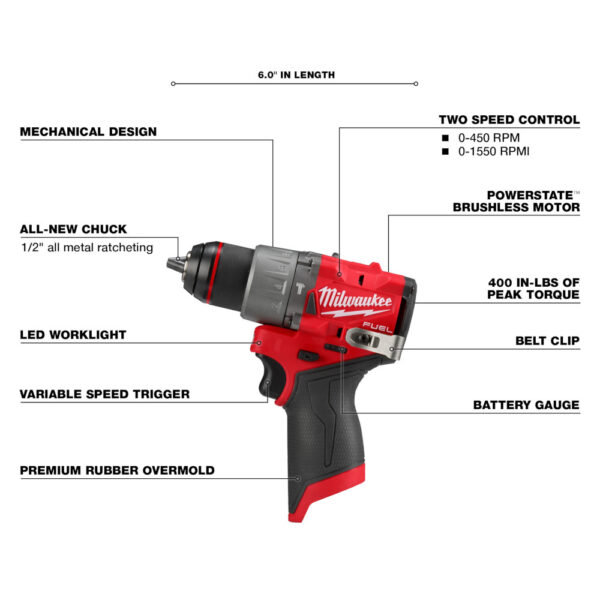 MILWAUKEE M12 FUEL™ 1/2&quot; Hammer Drill/Driver (Tool Only) 3
