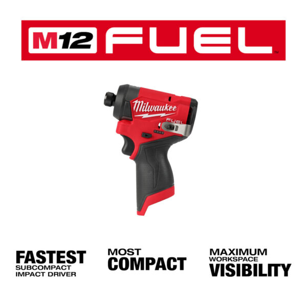 MILWAUKEE M12 FUEL™ 1/4&quot; Hex Impact Driver (Tool Only) 4