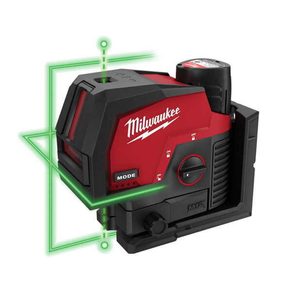 MILWAUKEE® M12™ Green Cross Line &amp; Plumb Points Laser Kit 1