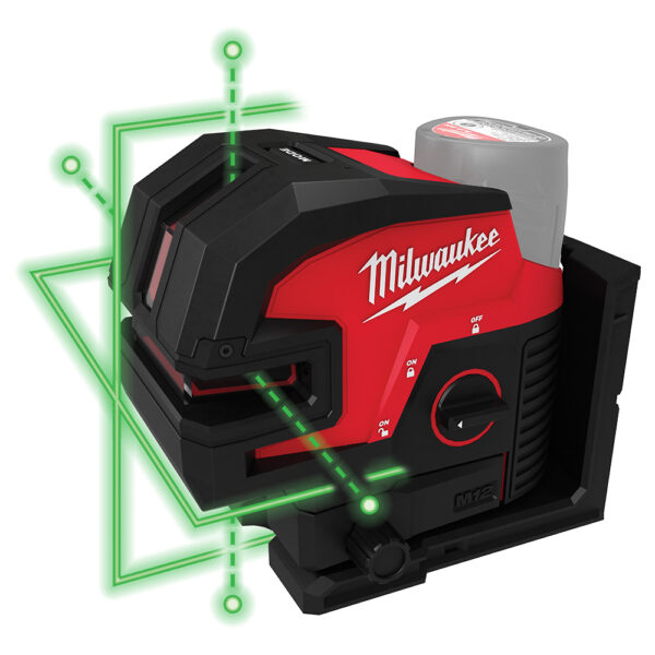 MILWAUKEE M12™ Green Laser – Cross Line &amp; 4-Points 3