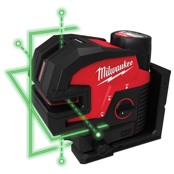 MILWAUKEE M12™ Green Cross Line &amp; 4-Points Laser Kit 3