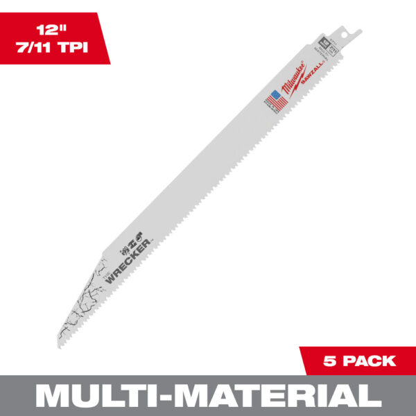MILWAUKEE® 12&quot; SAWZALL® WRECKER™ Multi Material Blade 8TPI 5/PK 1