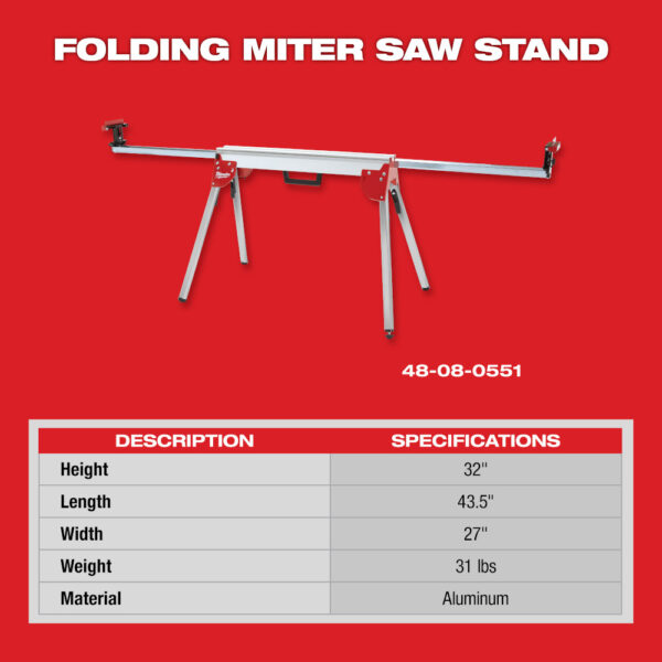 MILWAUKEE Folding Miter Saw Stand 8