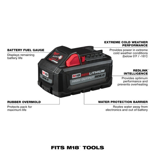 MILWAUKEE® M18 REDLITHIUM™ HIGH OUTPUT™ XC 6.0 Battery 4