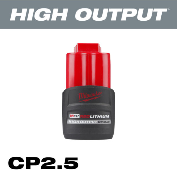 MILWAUKEE M12 REDLITHIUM HO CP2.5 Ah Battery Pack 4