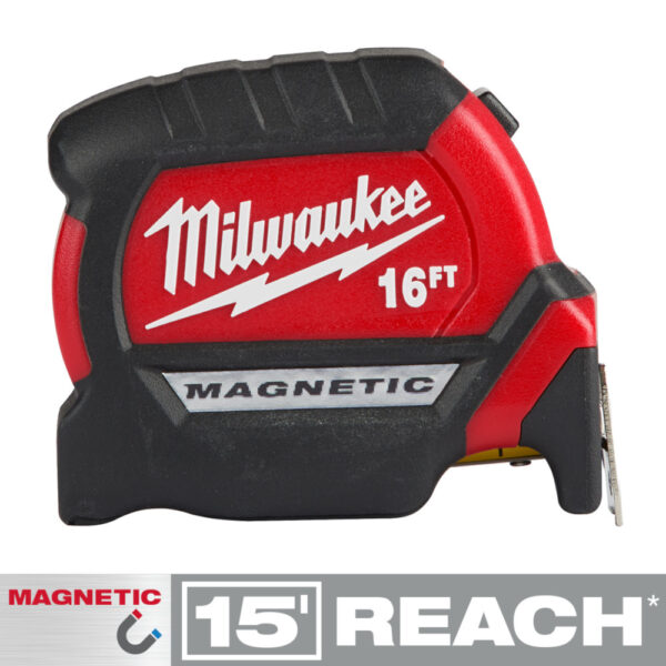 MILWAUKEE® Compact Wide Blade Magnetic 16&#039; Tape Measure 4