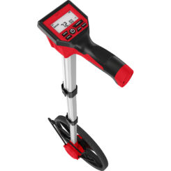 MILWAUKEE® 12" Digital Measuring Wheel with an extendable frame, a digital screen, and a handle