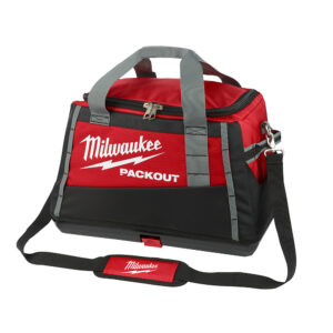 MILWAUKEE PACKOUT 20&quot; Tool Bag with a black shoulder strap and a grey top handle