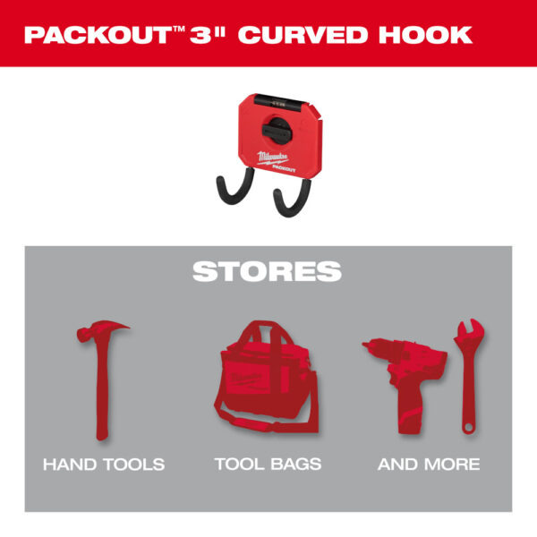 MILWAUKEE PACKOUT™ 3” Curved Hook 4