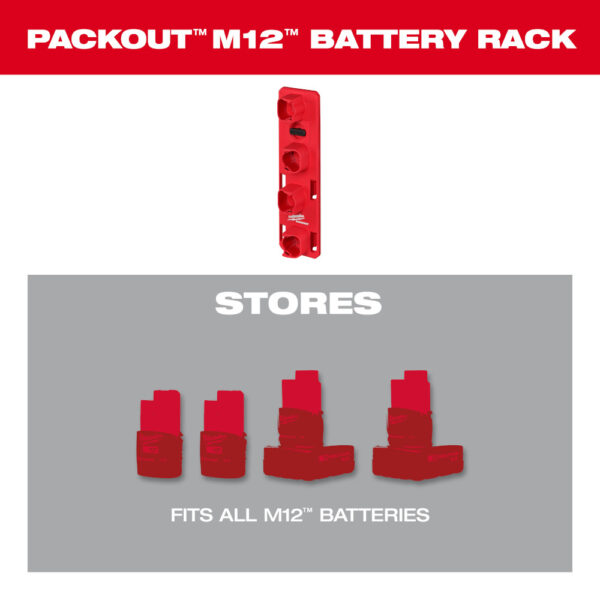 MILWAUKEE PACKOUT™ M12™ Battery Rack 4