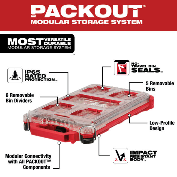 MILWAUKEE® PACKOUT™ Low-Profile Compact Organizer 8