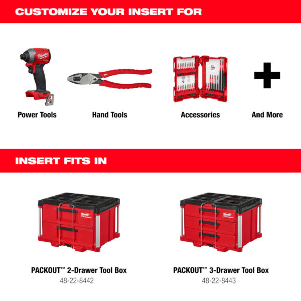 MILWAUKEE® Customizable Foam Insert for PACKOUT™ Drawer Tool Boxes 3