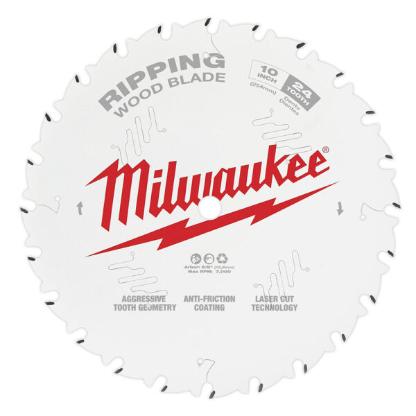 MILWAUKEE® 10&quot; Ripping Saw Blade 24 Tooth 1