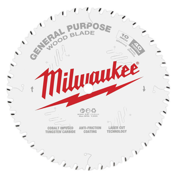 MILWAUKEE® 10&quot; General Purpose Saw Blade 40 Tooth 1