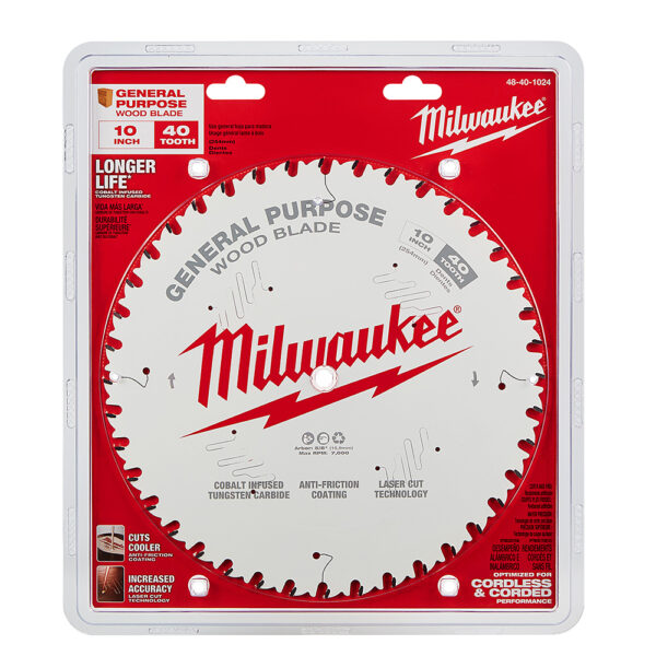 MILWAUKEE® 10&quot; General Purpose Saw Blade 40 Tooth 2