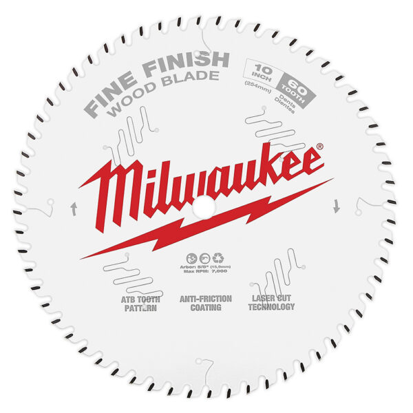 MILWAUKEE® 10&quot; Fine Finish Saw Blade 60 Tooth 1