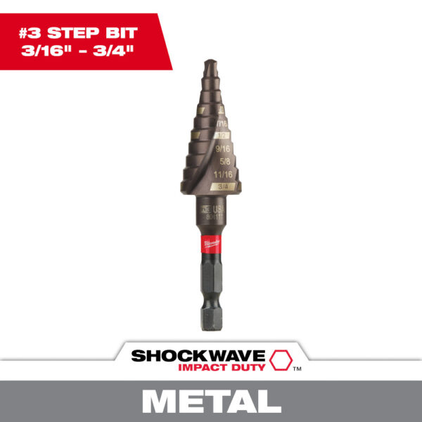 MILWAUKEE® SHOCKWAVE™ Impact Duty™ Step Bit (3/16"-3/4") #3 2