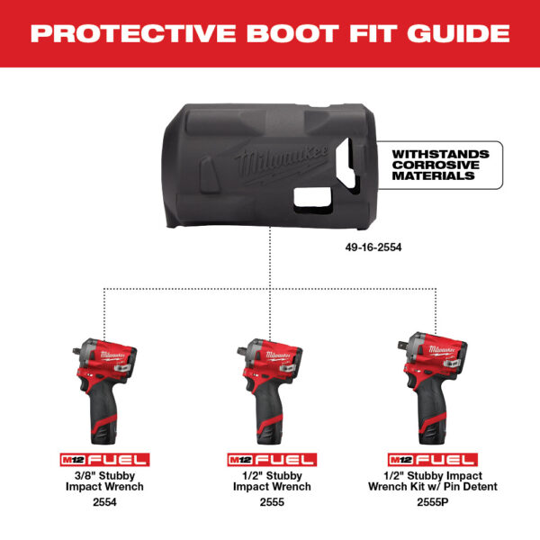 MILWAUKEE® Protective Rubber Boot for M12 Fuel Stubby Impacts 2554/2555 2