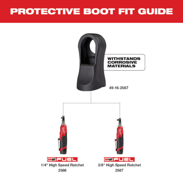 MILWAUKEE 1/4&quot; &amp; 3/8&quot; High Speed Ratchet Protective Boot 4