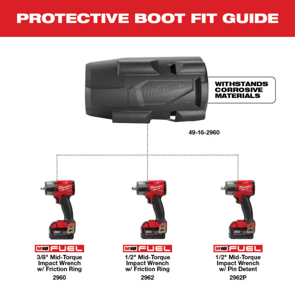 MILWAUKEE M18 FUEL™ Mid-Torque Impact Wrench Protective Boot 4